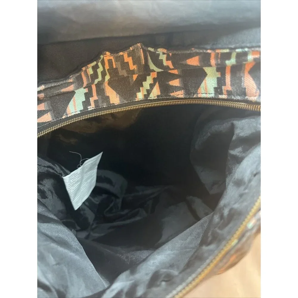 Backpack Bag Aztec Print Zipper Snaps Hook &‎ Loop Adjustable